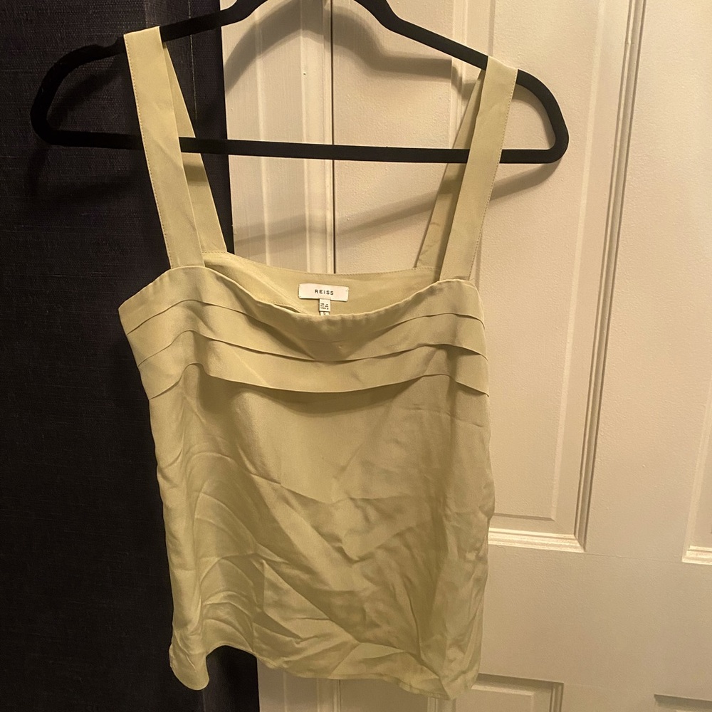 Light green silk Reiss tank top